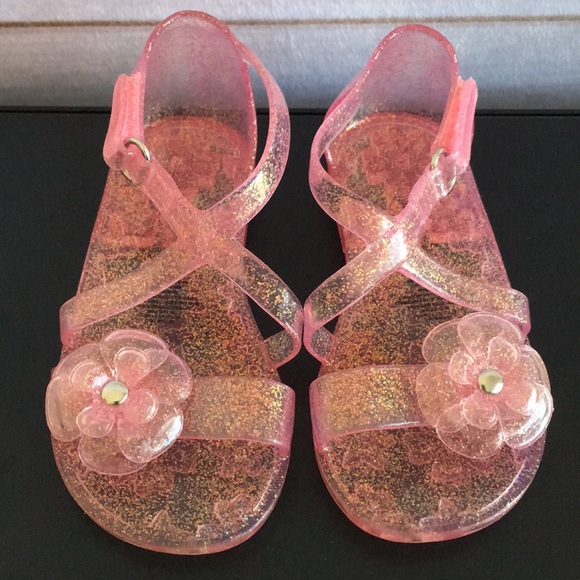 Old Navy Shoes Crossstrap Pink Glitter Jelly Sandals Poshmark